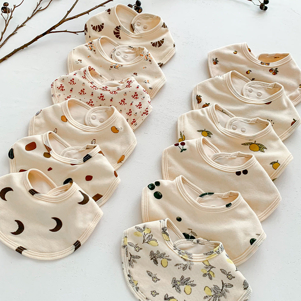 よだれかけ Waffle Print Absorbent Baby Bib ワッフル プリント スタイ ビブ【mh0011988】