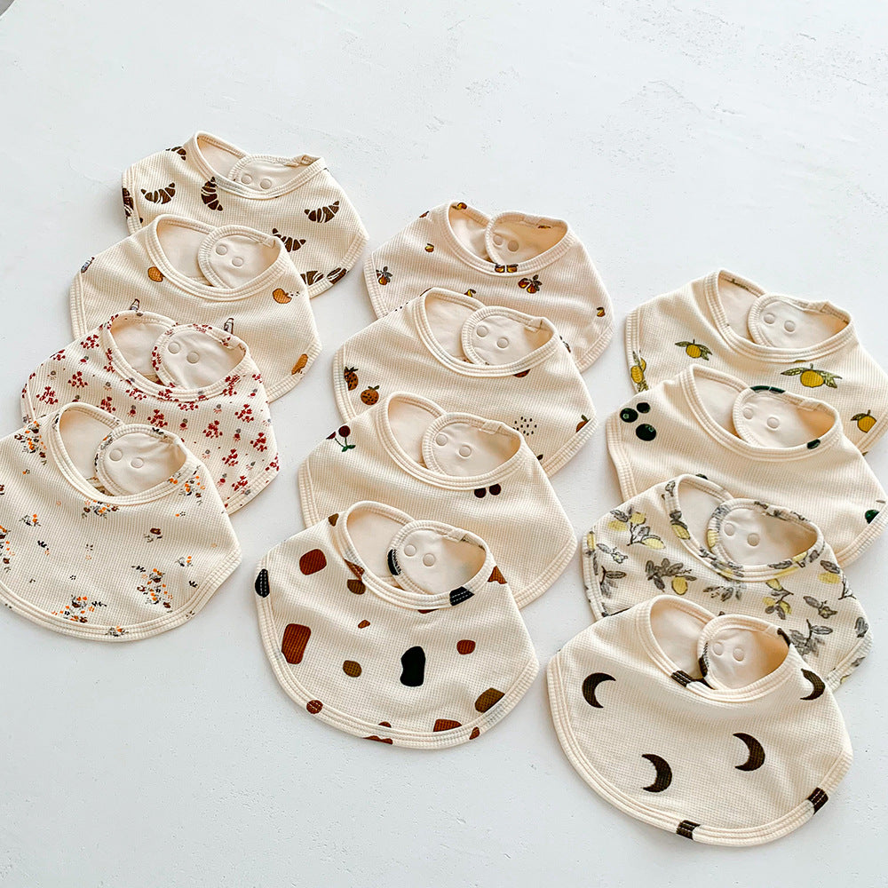 よだれかけ Waffle Print Absorbent Baby Bib ワッフル プリント スタイ ビブ【mh0011988】