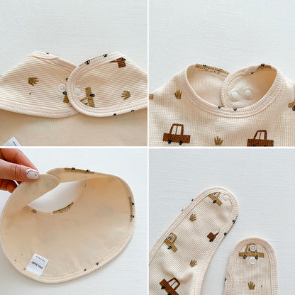 よだれかけ Waffle Print Absorbent Baby Bib ワッフル プリント スタイ ビブ【mh0011988】