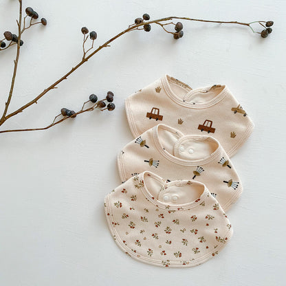 よだれかけ Waffle Print Absorbent Baby Bib ワッフル プリント スタイ ビブ【mh0011988】