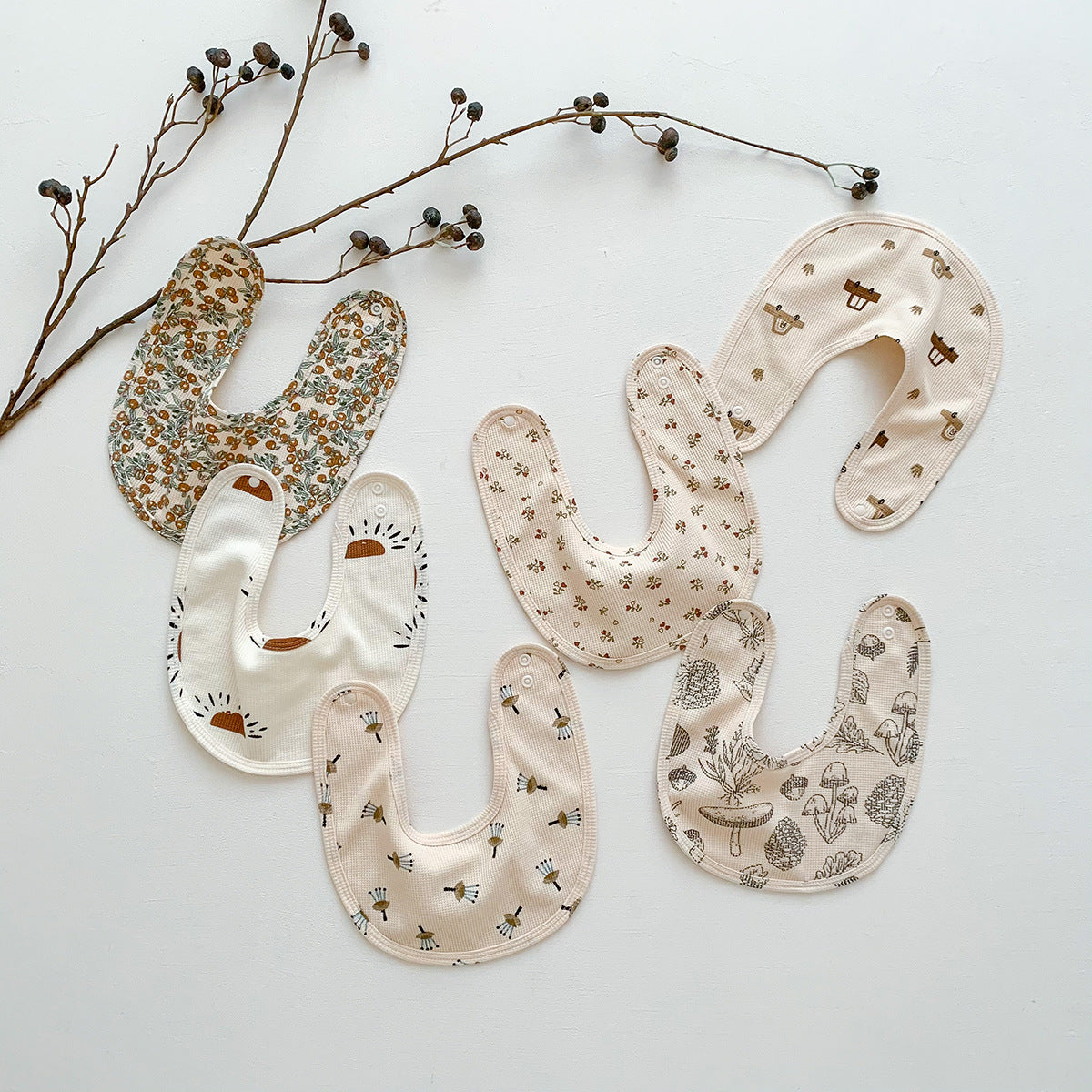 よだれかけ Waffle Print Absorbent Baby Bib ワッフル プリント スタイ ビブ【mh0011988】