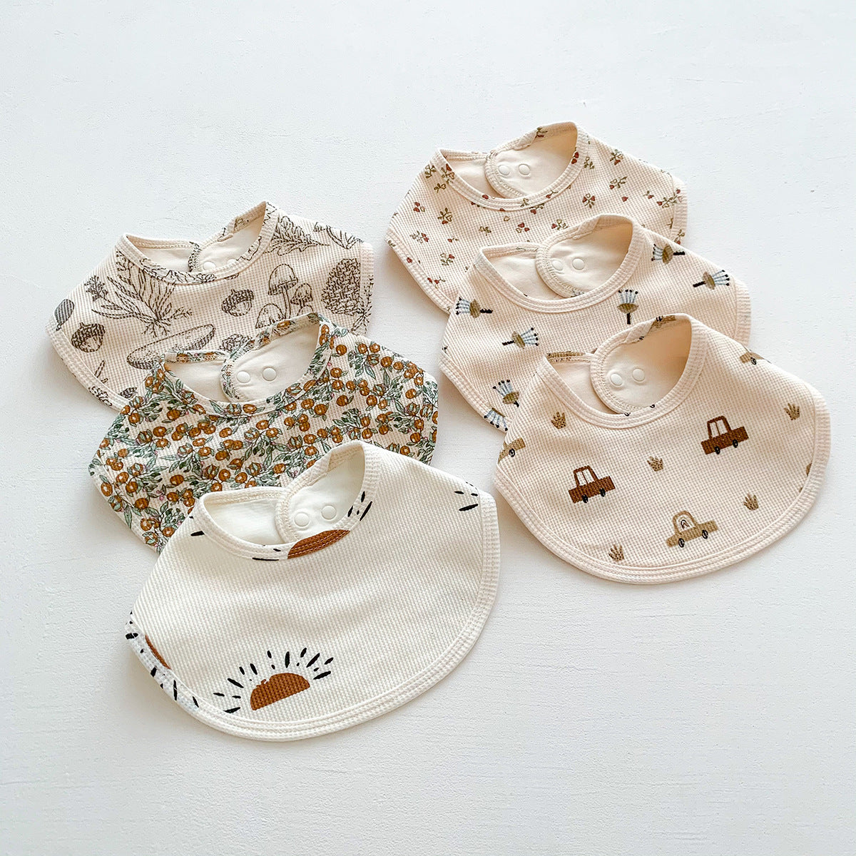 よだれかけ Waffle Print Absorbent Baby Bib ワッフル プリント スタイ ビブ【mh0011988】