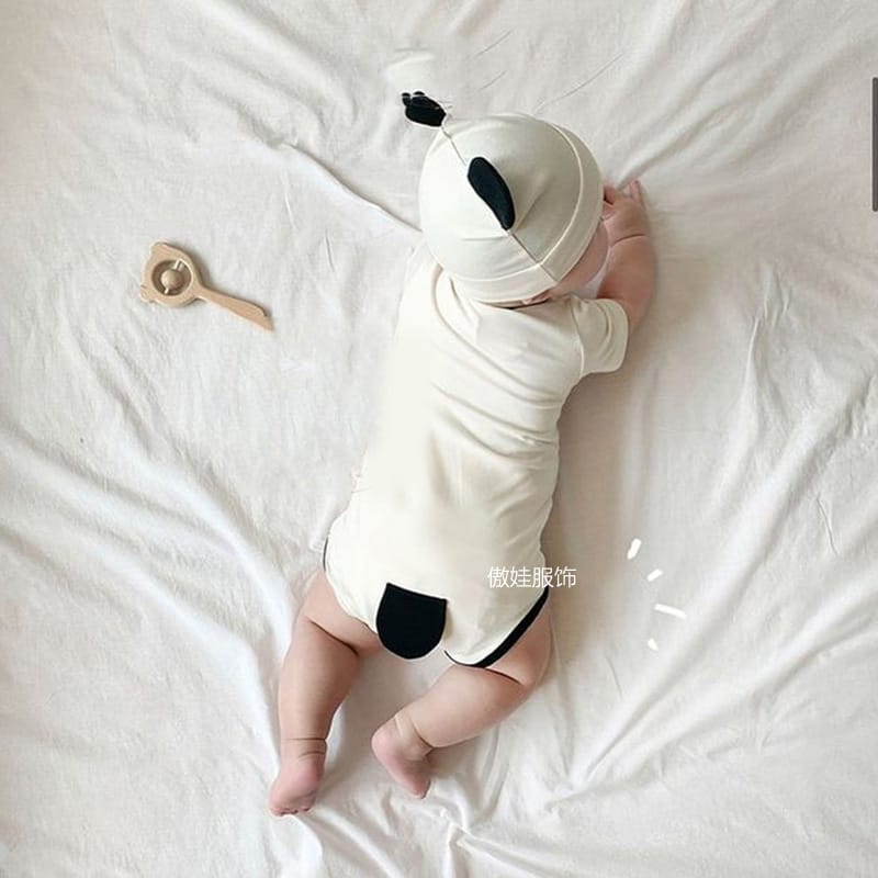 Panda Costume Short-Sleeve Romper With Hat Set パンダ 半袖ロンパース コスチューム【mh0013355】 TOMMY'S GIFTS 半袖ロンパース