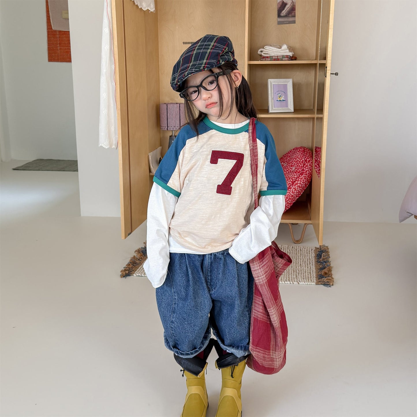 Patch Denim Cropped Jeans パッチ デニム クロップドパンツ【mh0012467】 ADbaby デニムパンツ