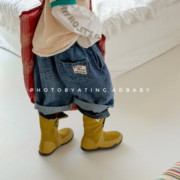 Patch Denim Cropped Jeans パッチ デニム クロップドパンツ【mh0012467】 ADbaby デニムパンツ
