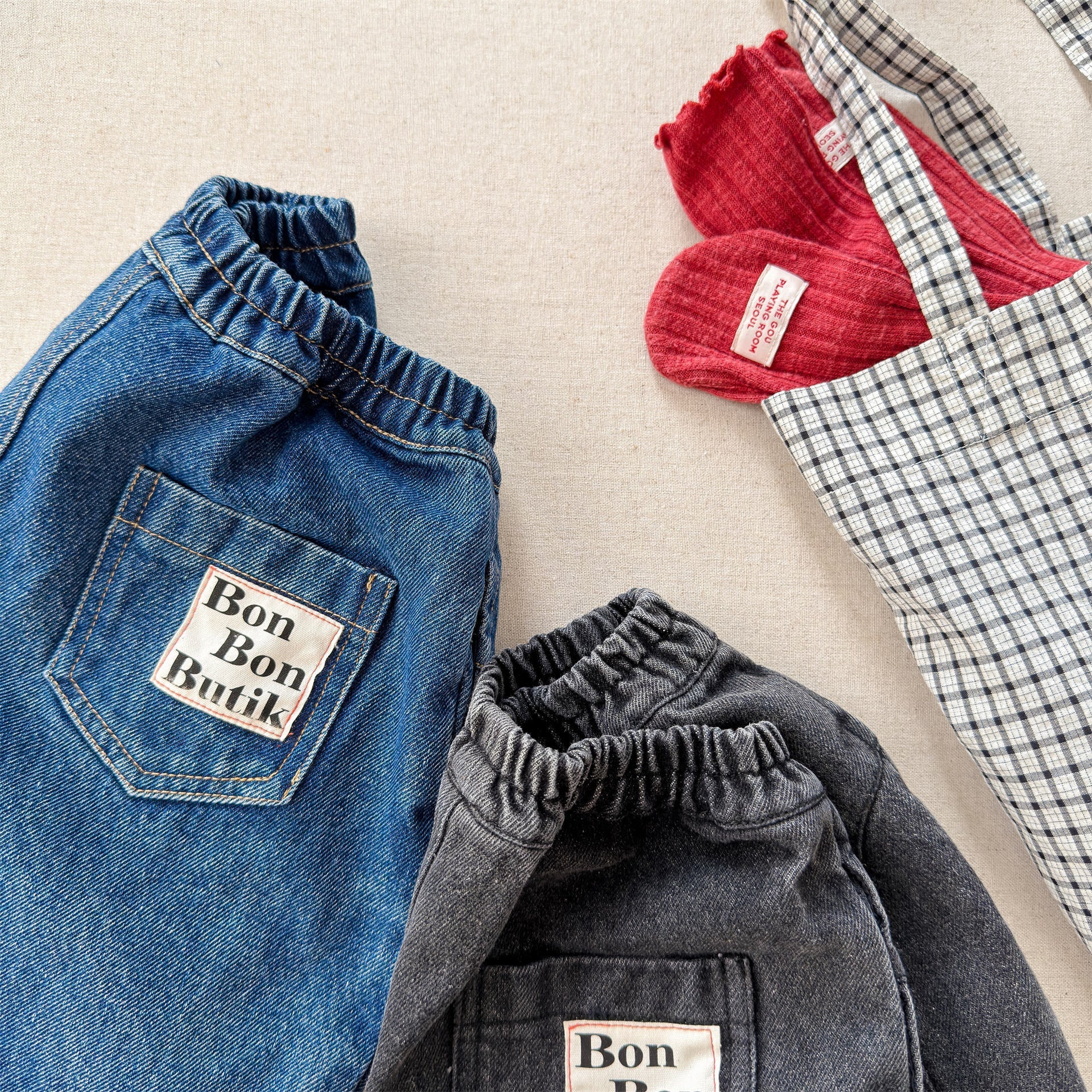 Patch Denim Cropped Jeans パッチ デニム クロップドパンツ【mh0012467】 ADbaby デニムパンツ