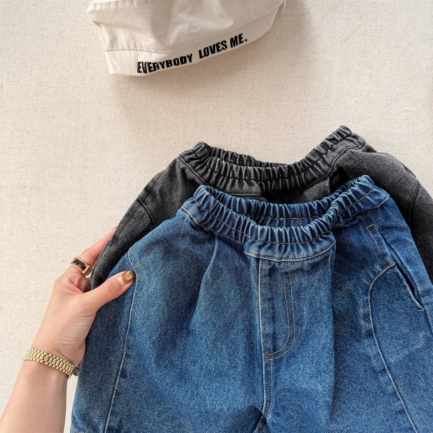 Patch Denim Cropped Jeans パッチ デニム クロップドパンツ【mh0012467】 ADbaby デニムパンツ