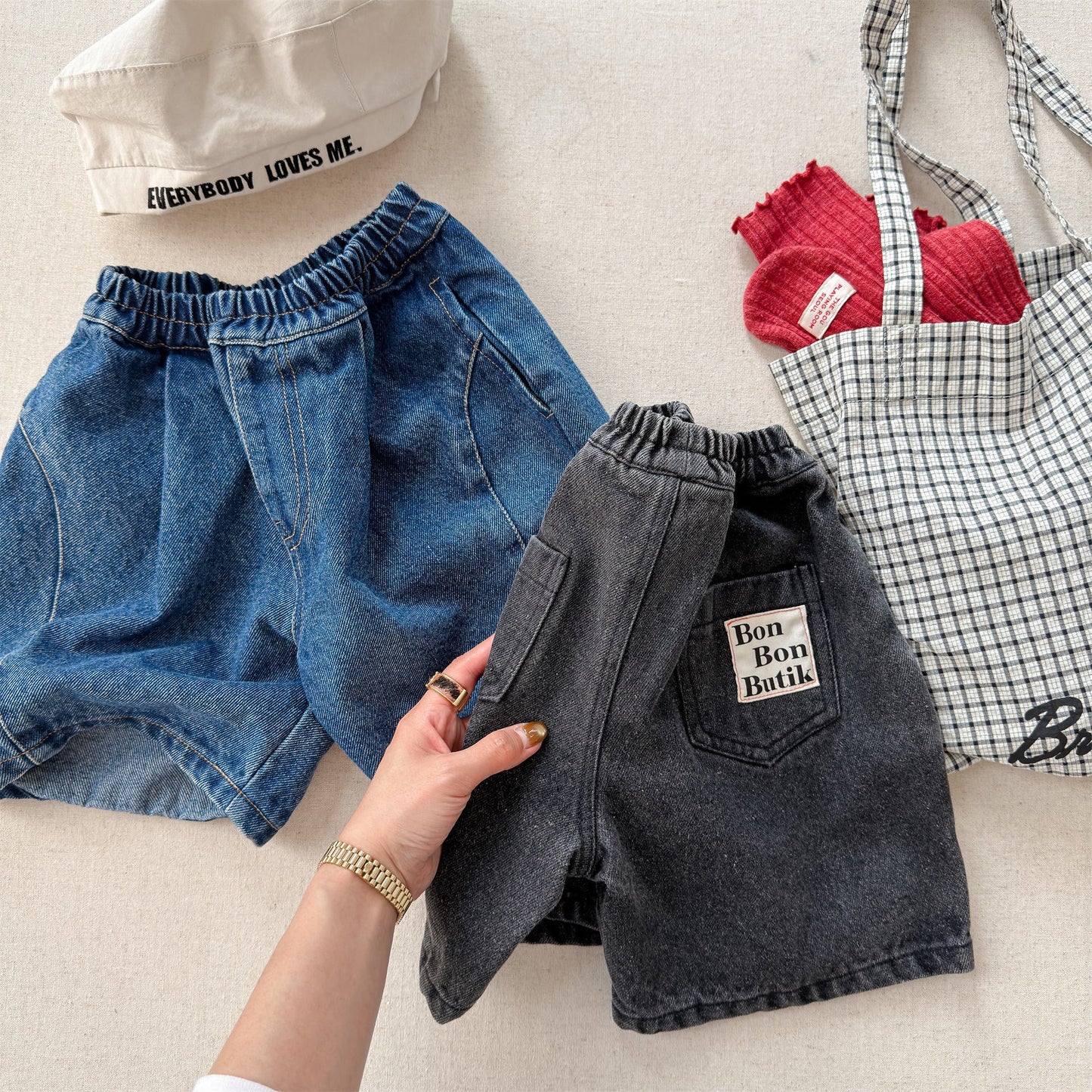 Patch Denim Cropped Jeans パッチ デニム クロップドパンツ【mh0012467】 ADbaby デニムパンツ