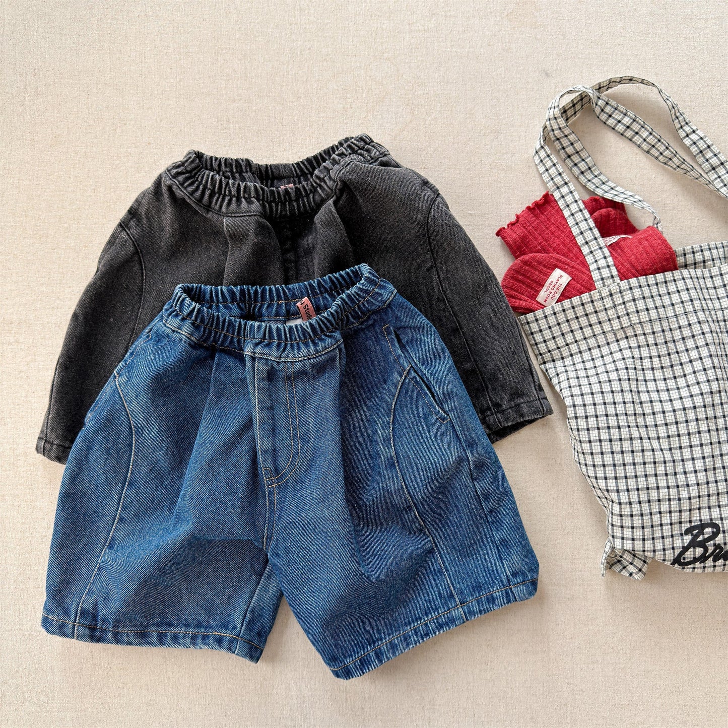 Patch Denim Cropped Jeans パッチ デニム クロップドパンツ【mh0012467】 ADbaby デニムパンツ