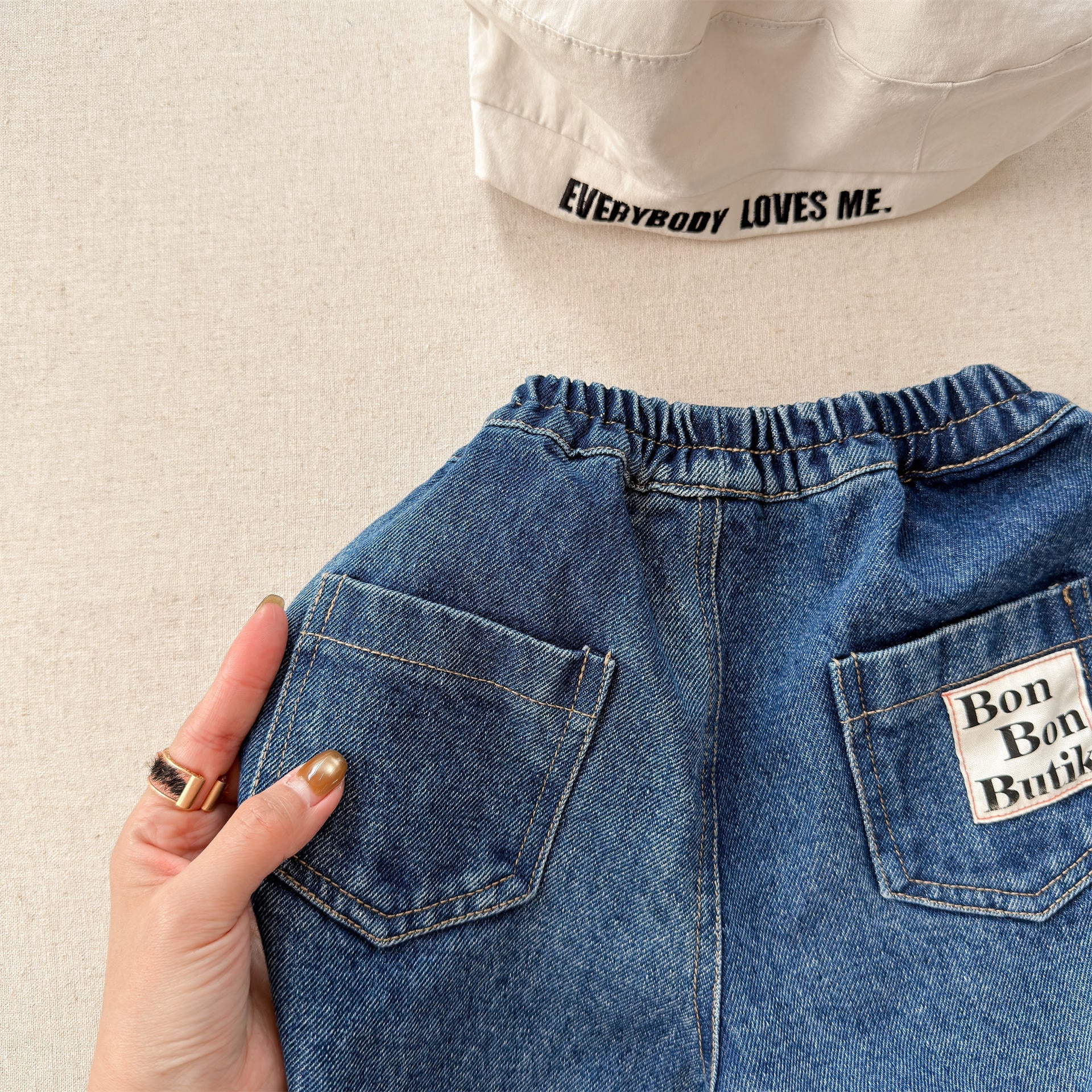 Patch Denim Cropped Jeans パッチ デニム クロップドパンツ【mh0012467】 ADbaby デニムパンツ