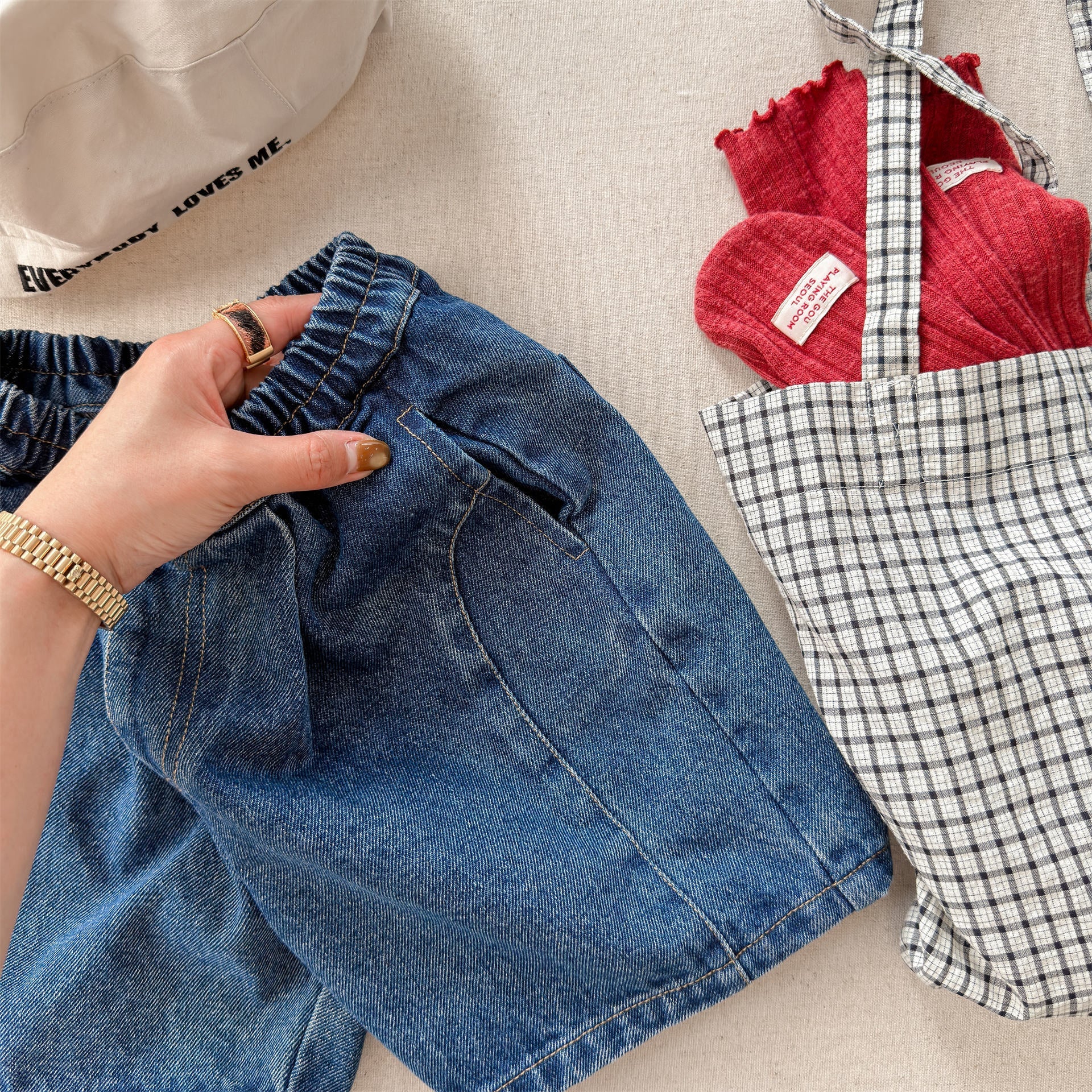 Patch Denim Cropped Jeans パッチ デニム クロップドパンツ【mh0012467】 ADbaby デニムパンツ