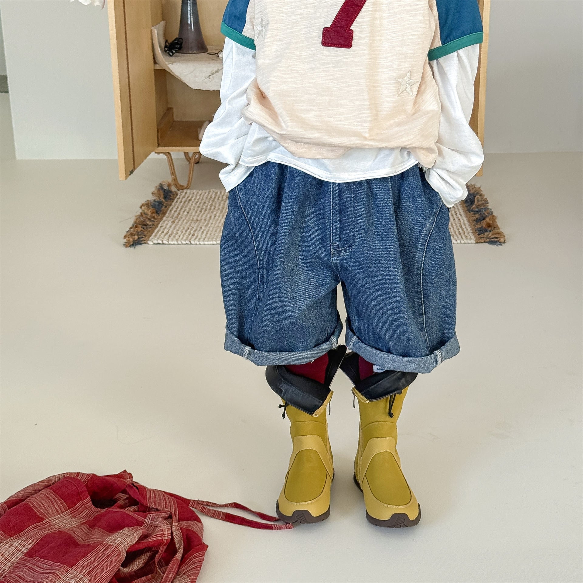 Patch Denim Cropped Jeans パッチ デニム クロップドパンツ【mh0012467】 ADbaby デニムパンツ
