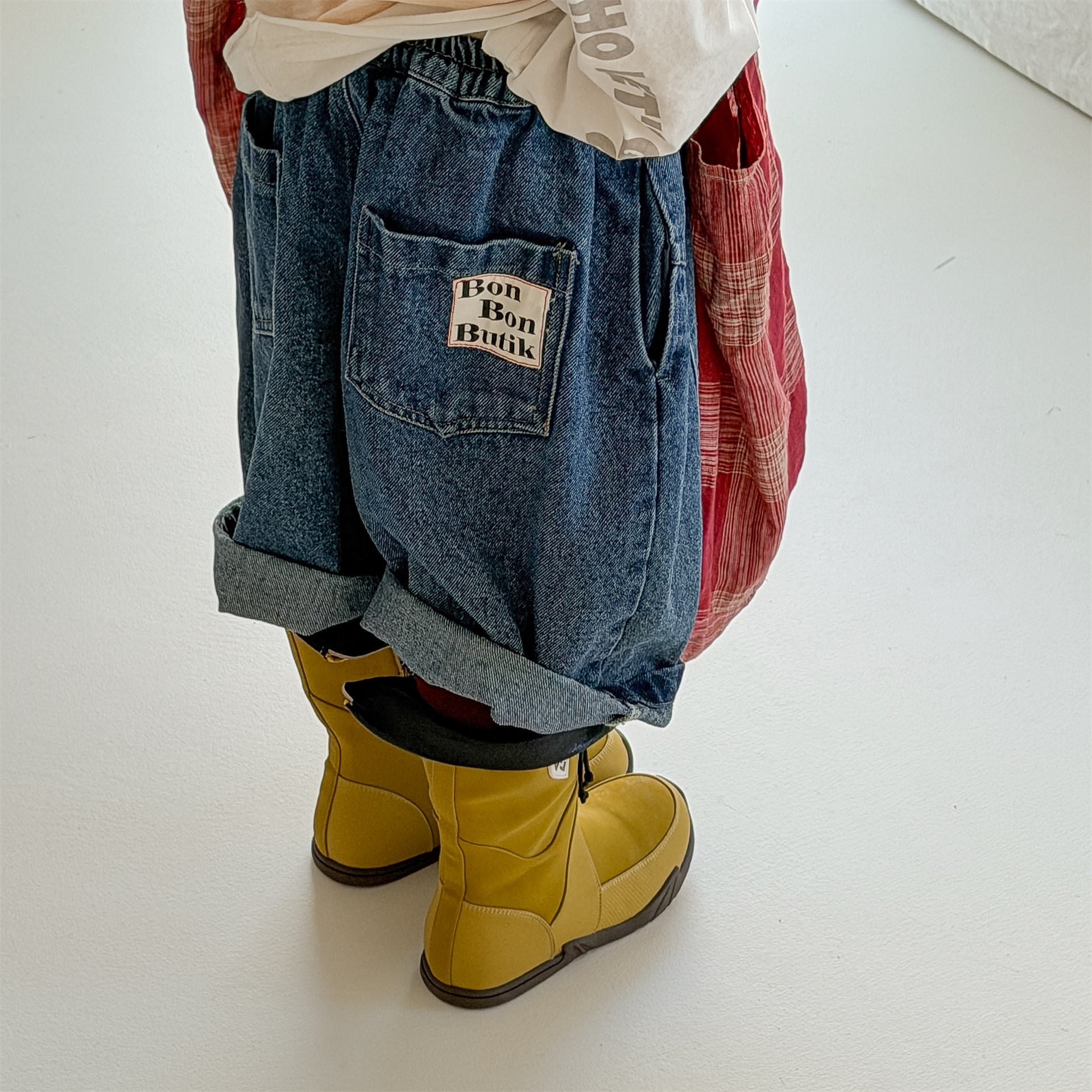 Patch Denim Cropped Jeans パッチ デニム クロップドパンツ【mh0012467】 ADbaby デニムパンツ