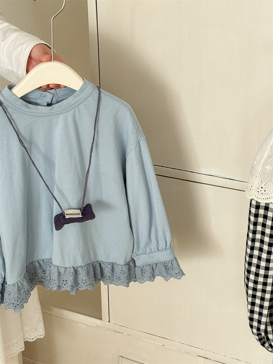 Patchwork Lace Loose Sweatshirt レースパッチワーク プルオーバー【mh0012280】 Laibaobao