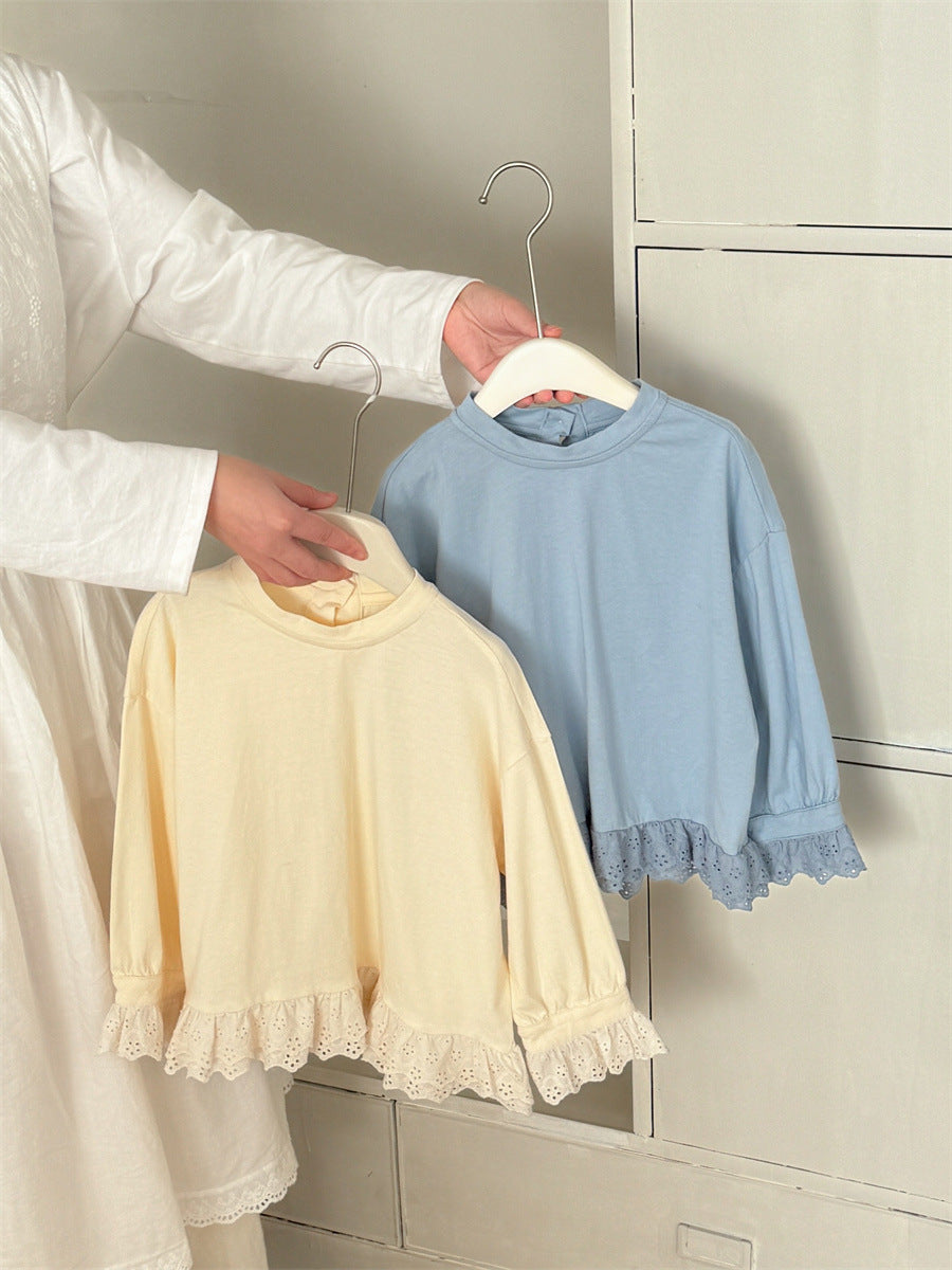 Patchwork Lace Loose Sweatshirt レースパッチワーク プルオーバー【mh0012280】 Laibaobao