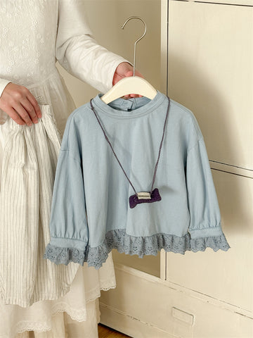 Patchwork Lace Loose Sweatshirt レースパッチワーク プルオーバー【mh0012280】 Laibaobao