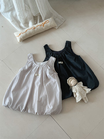 Patchwork Polka Dot Sleeveless Dress ドットパッチワーク ノースリーブワンピース【mh0012283】 Laibaobao