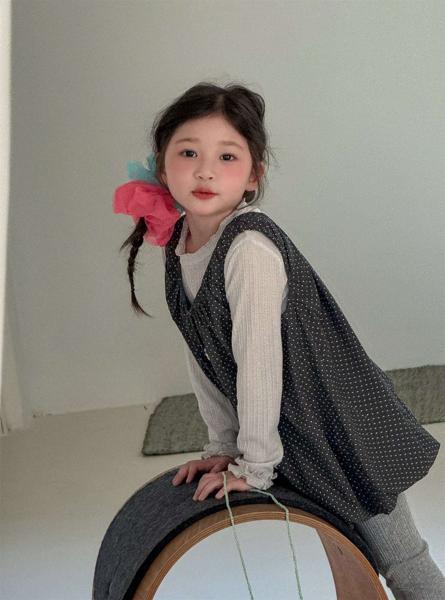 Patchwork Polka Dot Sleeveless Dress ドットパッチワーク ノースリーブワンピース【mh0012283】 Laibaobao