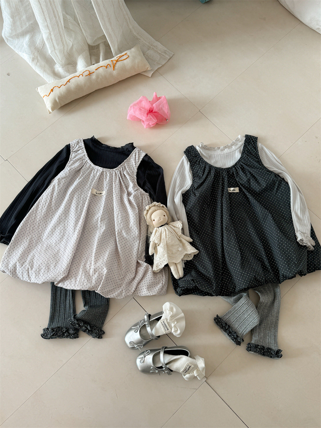 Patchwork Polka Dot Sleeveless Dress ドットパッチワーク ノースリーブワンピース【mh0012283】 Laibaobao