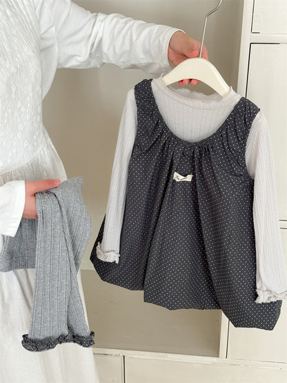 Patchwork Polka Dot Sleeveless Dress ドットパッチワーク ノースリーブワンピース【mh0012283】 Laibaobao