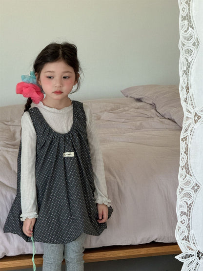 Patchwork Polka Dot Sleeveless Dress ドットパッチワーク ノースリーブワンピース【mh0012283】 Laibaobao