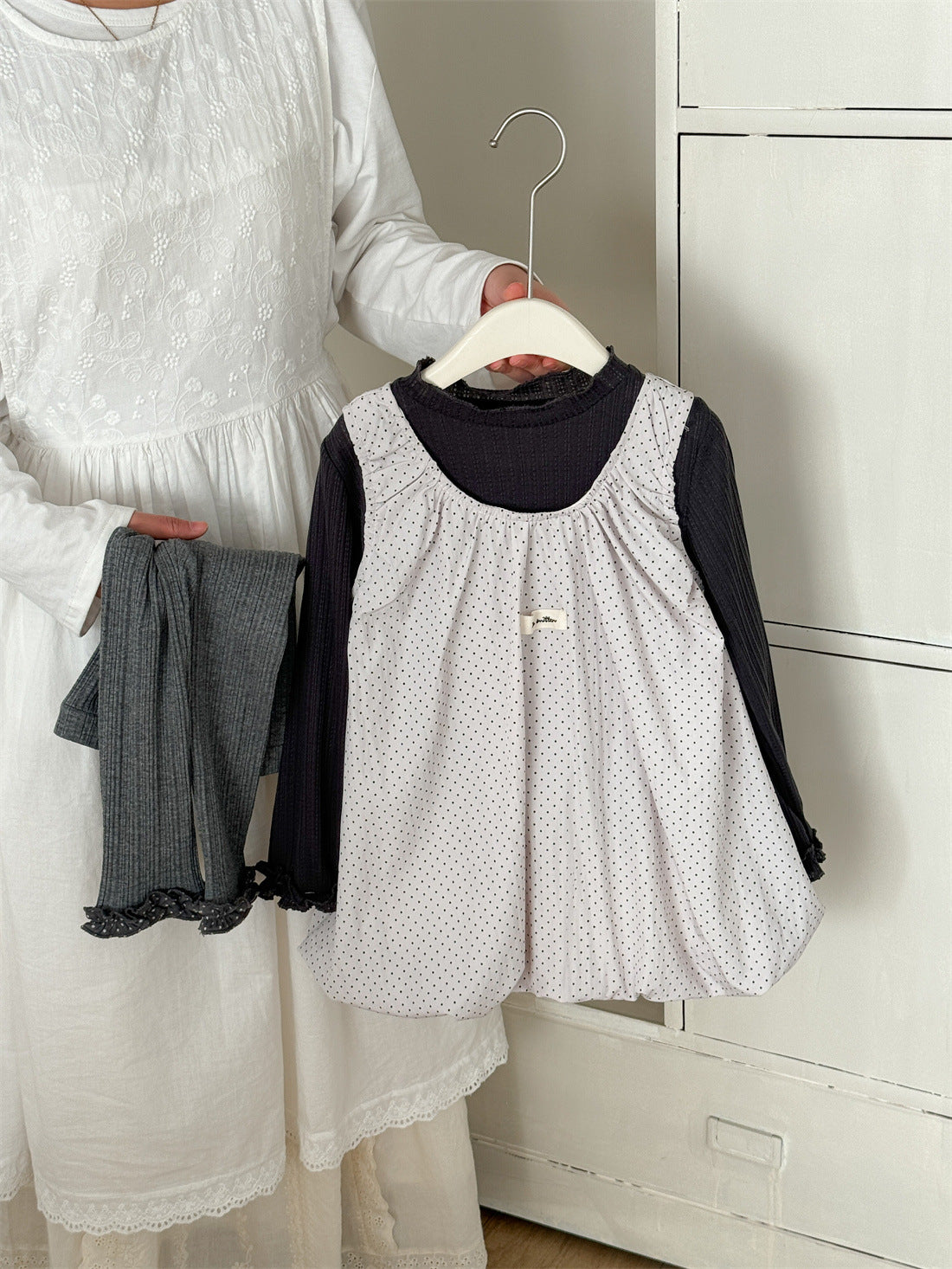 Patchwork Polka Dot Sleeveless Dress ドットパッチワーク ノースリーブワンピース【mh0012283】 Laibaobao