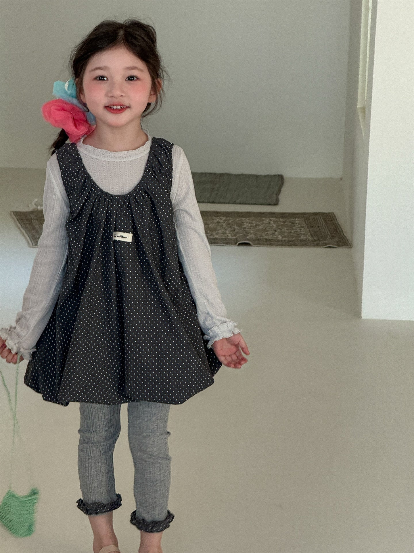 Patchwork Polka Dot Sleeveless Dress ドットパッチワーク ノースリーブワンピース【mh0012283】 Laibaobao