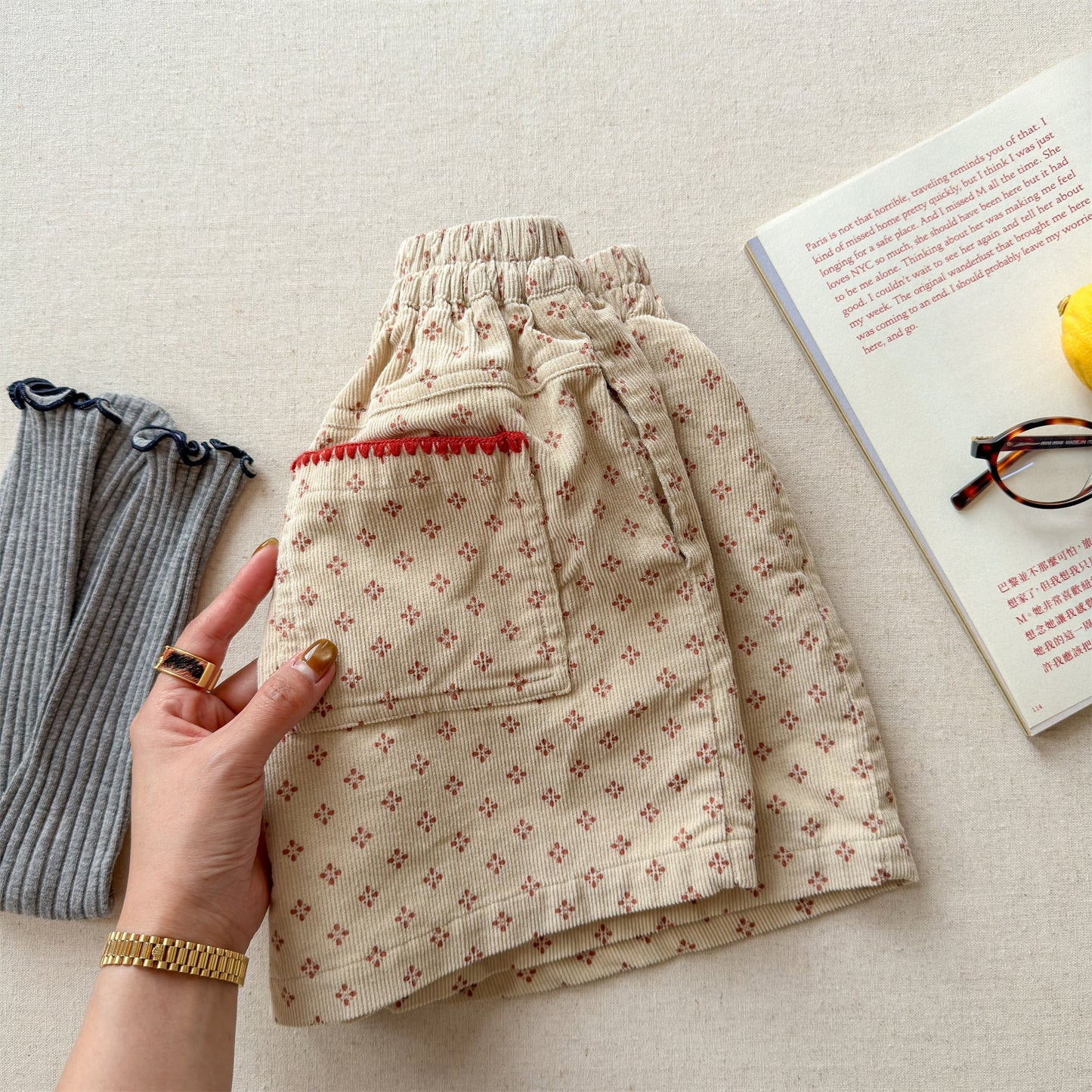 Patterned Cotton Shorts プリント ハーフパンツ【mh0012454】 ADbaby ハーフパンツ・ショートパンツ