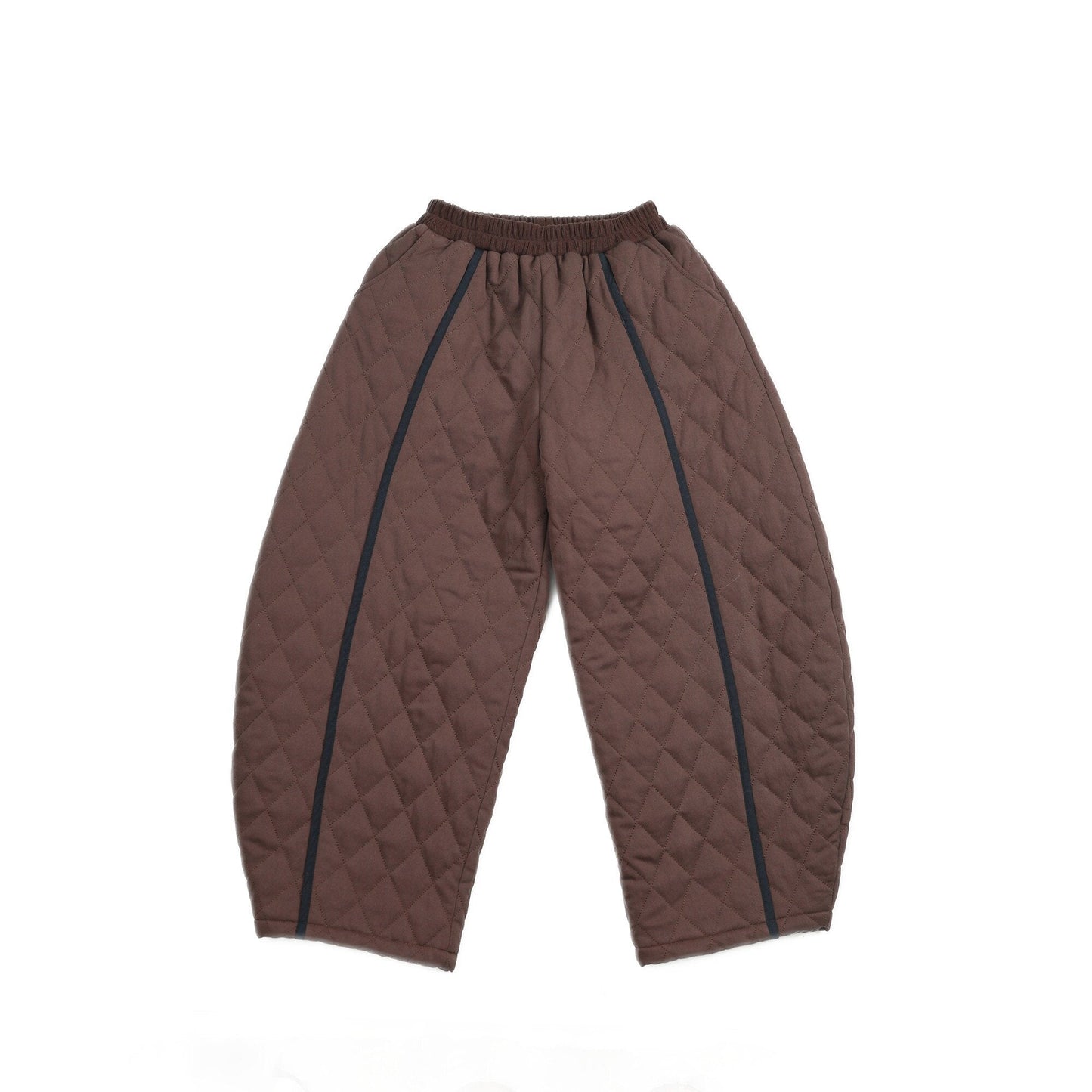 ロングパンツ・スウェットパンツ Brown / L Pawpaw Liu | Diamond Plaid Brown Cotton Pants ダイヤ柄 コットン ブラウン テーパードパンツ【mh0020082】