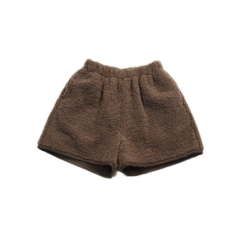 ハーフパンツ・ショートパンツ Coffee / L Pawpaw Liu | Faux Lamb Fleece Shorts フェイク ラムフリース ショートパンツ【mh0020089】