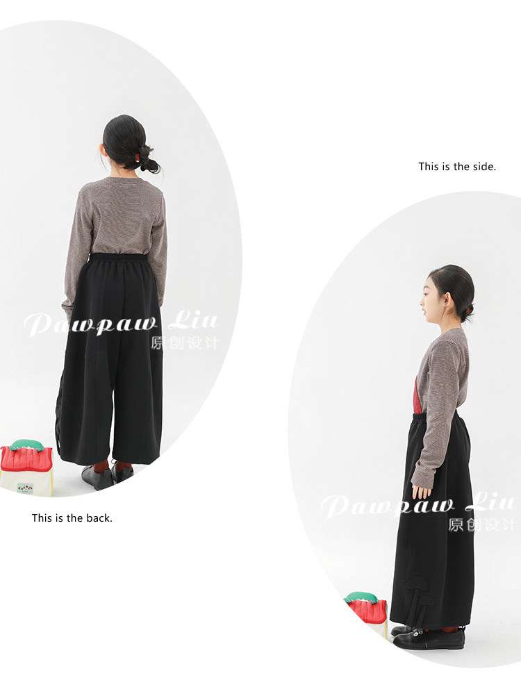 ロングパンツ・スウェットパンツ Pawpaw Liu | Black Cropped Wide Leg Pants ブラック クロップド ワイドパンツ【mh0020078】