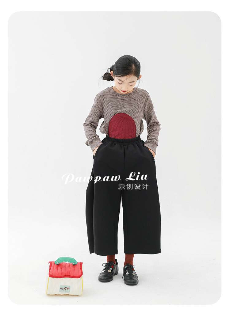 ロングパンツ・スウェットパンツ Pawpaw Liu | Black Cropped Wide Leg Pants ブラック クロップド ワイドパンツ【mh0020078】