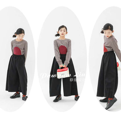 ロングパンツ・スウェットパンツ Pawpaw Liu | Black Cropped Wide Leg Pants ブラック クロップド ワイドパンツ【mh0020078】
