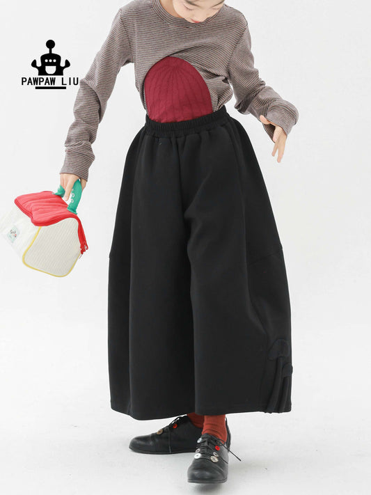 ロングパンツ・スウェットパンツ Pawpaw Liu | Black Cropped Wide Leg Pants ブラック クロップド ワイドパンツ【mh0020078】