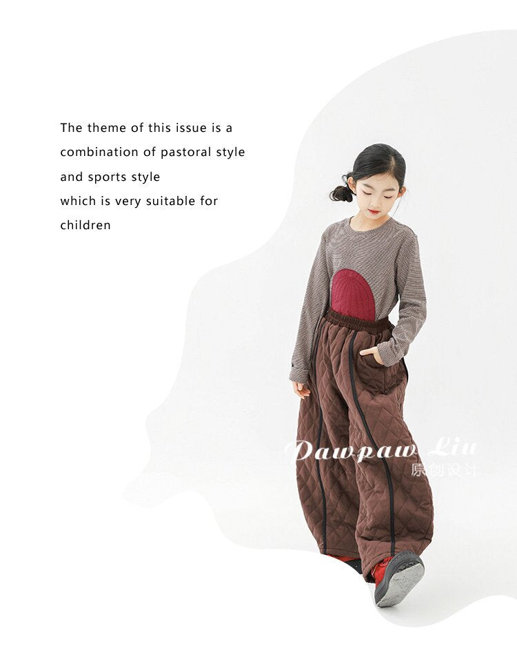 ロングパンツ・スウェットパンツ Pawpaw Liu | Diamond Plaid Brown Cotton Pants ダイヤ柄 コットン ブラウン テーパードパンツ【mh0020082】