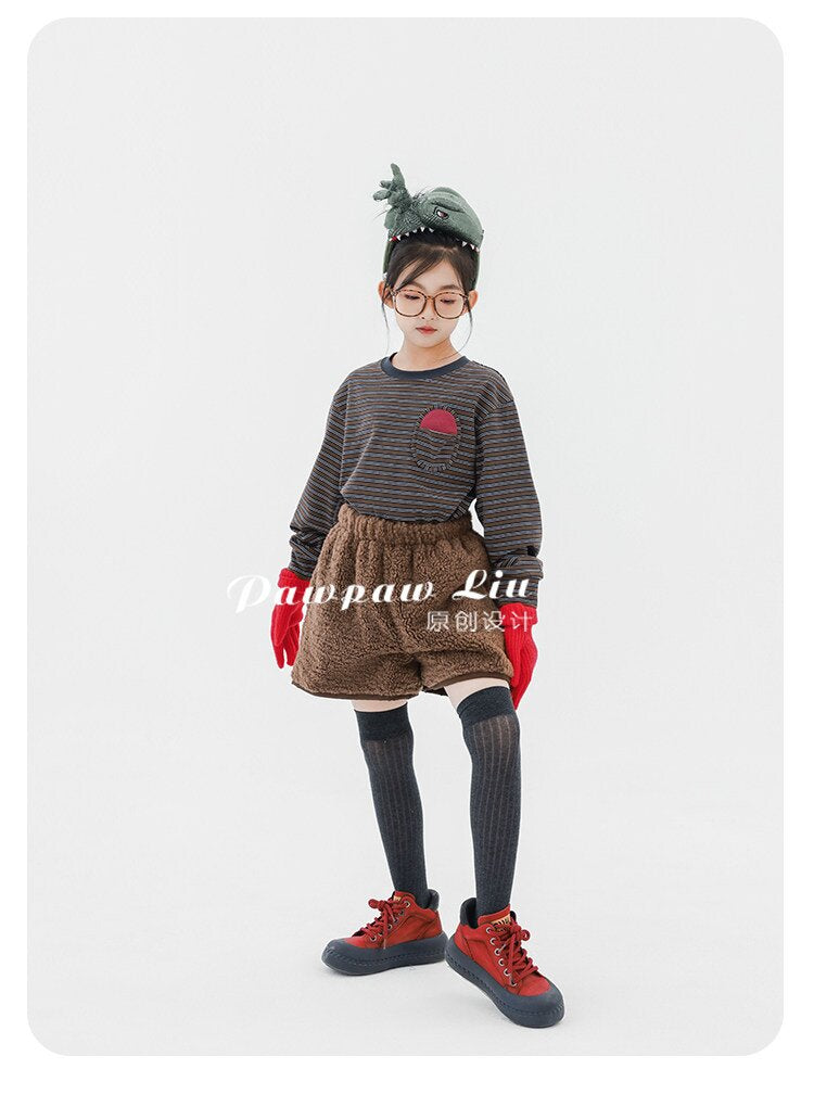 ハーフパンツ・ショートパンツ Pawpaw Liu | Faux Lamb Fleece Shorts フェイク ラムフリース ショートパンツ【mh0020089】