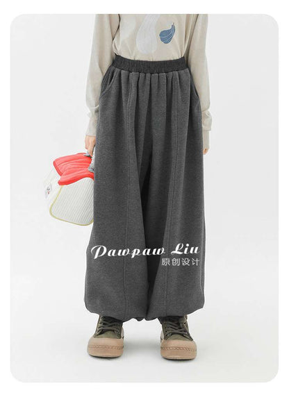 ロングパンツ・スウェットパンツ Pawpaw Liu | Fleece Dark Gray Kids Slacks フリース ダークグレー スラックス【mh0020079】