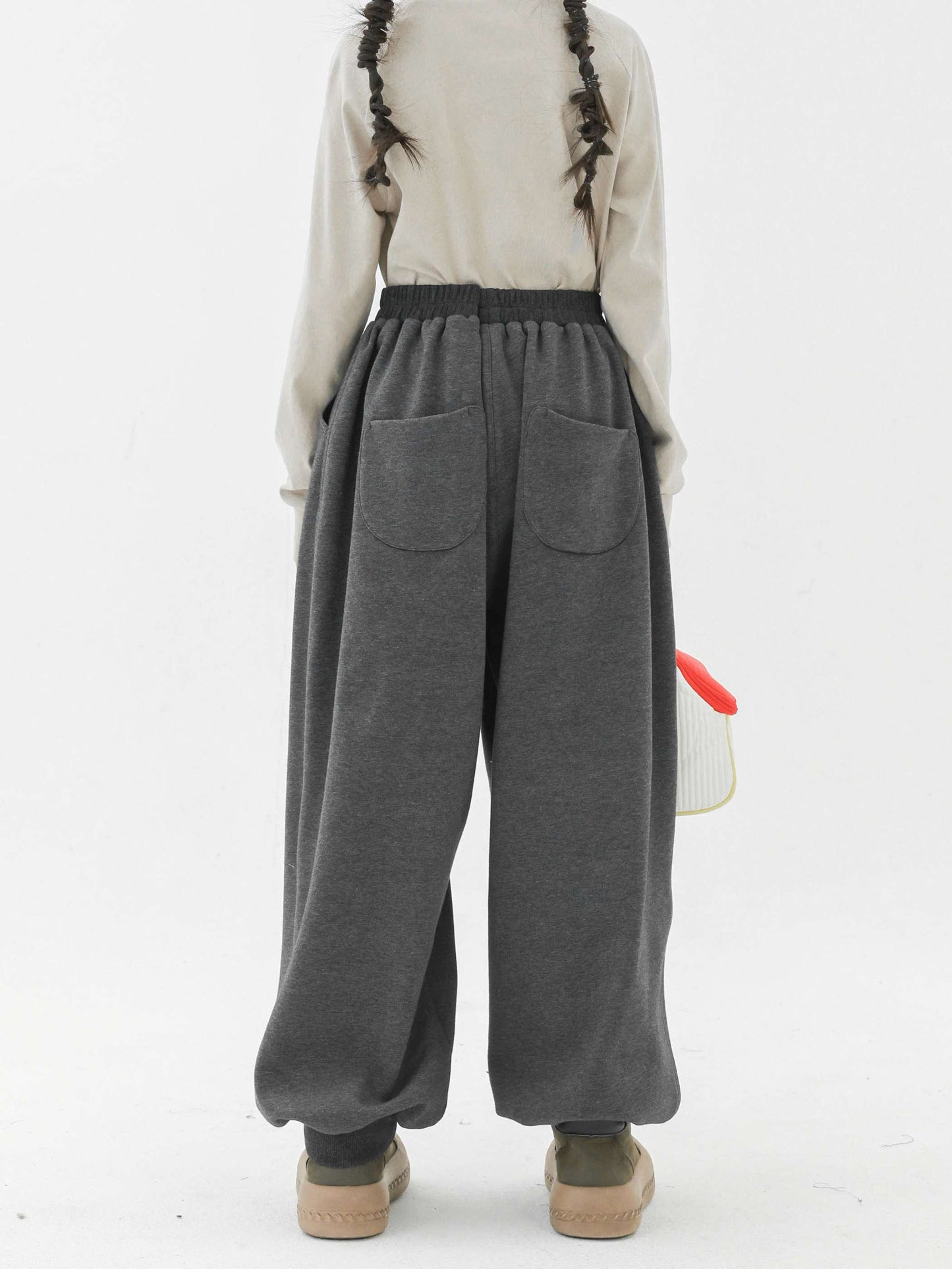 ロングパンツ・スウェットパンツ Pawpaw Liu | Fleece Dark Gray Kids Slacks フリース ダークグレー スラックス【mh0020079】