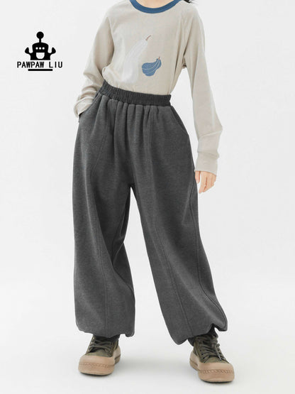 ロングパンツ・スウェットパンツ Pawpaw Liu | Fleece Dark Gray Kids Slacks フリース ダークグレー スラックス【mh0020079】