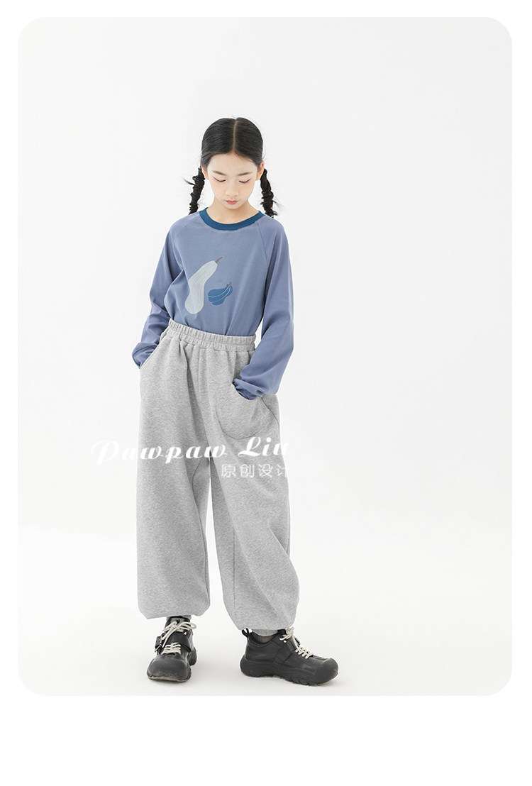 ロングパンツ・スウェットパンツ Pawpaw Liu | Gray Slacks Leggings For Kids グレー スラックス レギンス パンツ【mh0020080】