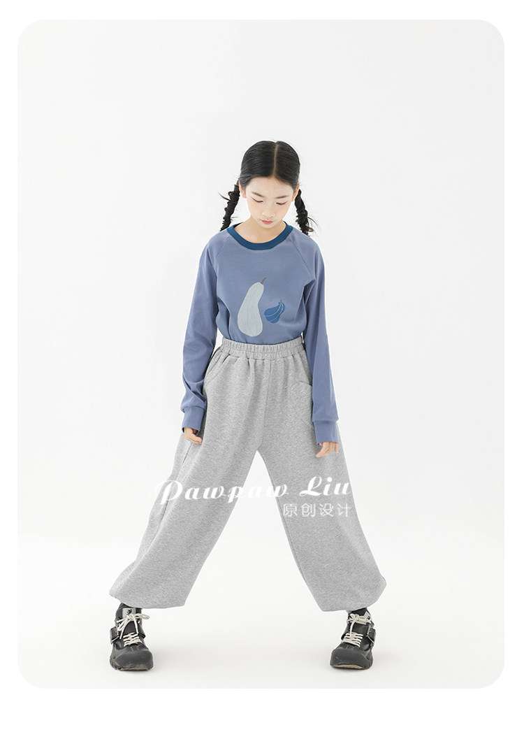 ロングパンツ・スウェットパンツ Pawpaw Liu | Gray Slacks Leggings For Kids グレー スラックス レギンス パンツ【mh0020080】