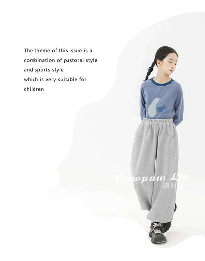 ロングパンツ・スウェットパンツ Pawpaw Liu | Gray Slacks Leggings For Kids グレー スラックス レギンス パンツ【mh0020080】