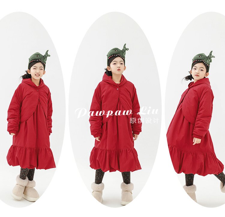 ショートコート・ジャケット・ジャンパー Pawpaw Liu | Hooded One Button Red Jacket フーディー ワンボタン 中綿ジャケット【mh0020084】
