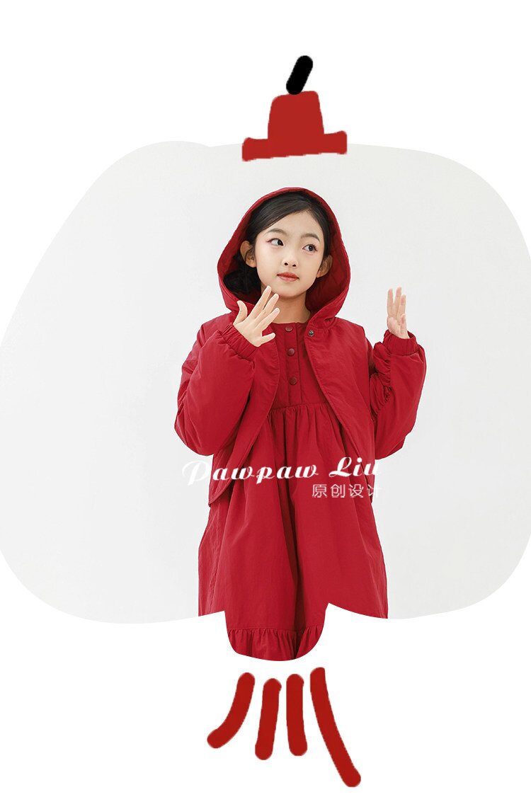 ショートコート・ジャケット・ジャンパー Pawpaw Liu | Hooded One Button Red Jacket フーディー ワンボタン 中綿ジャケット【mh0020084】