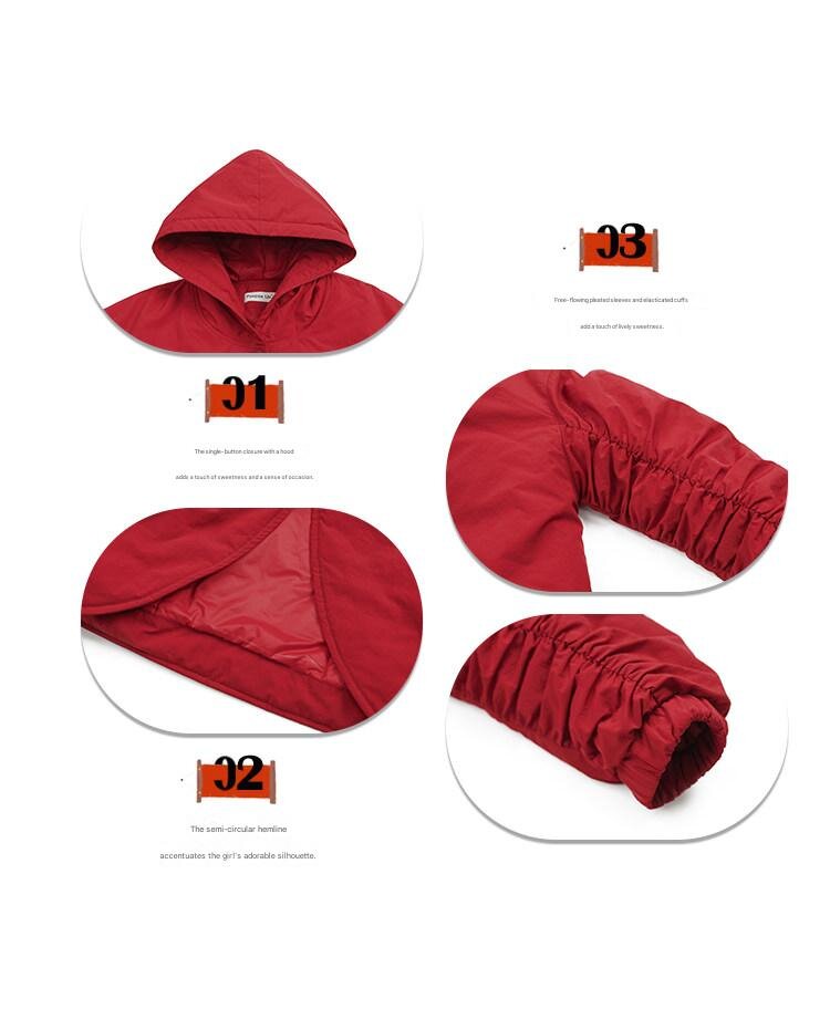 ショートコート・ジャケット・ジャンパー Pawpaw Liu | Hooded One Button Red Jacket フーディー ワンボタン 中綿ジャケット【mh0020084】