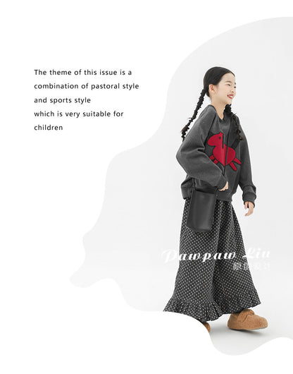 トレーナー・フーディ Pawpaw Liu | Horse Graphic Fleece Sweatshirt ホースプリント裏起毛トレーナー【mh0020067】