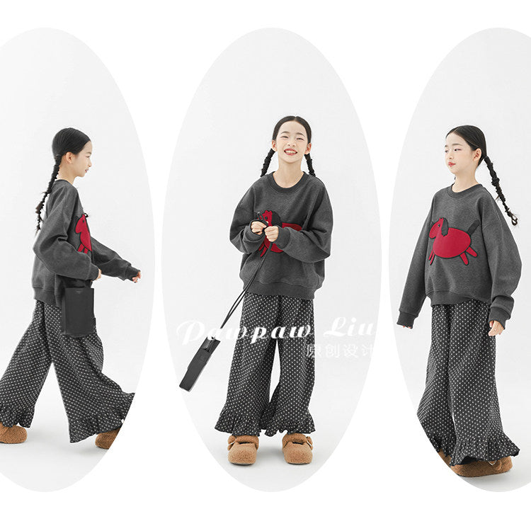 トレーナー・フーディ Pawpaw Liu | Horse Graphic Fleece Sweatshirt ホースプリント裏起毛トレーナー【mh0020067】