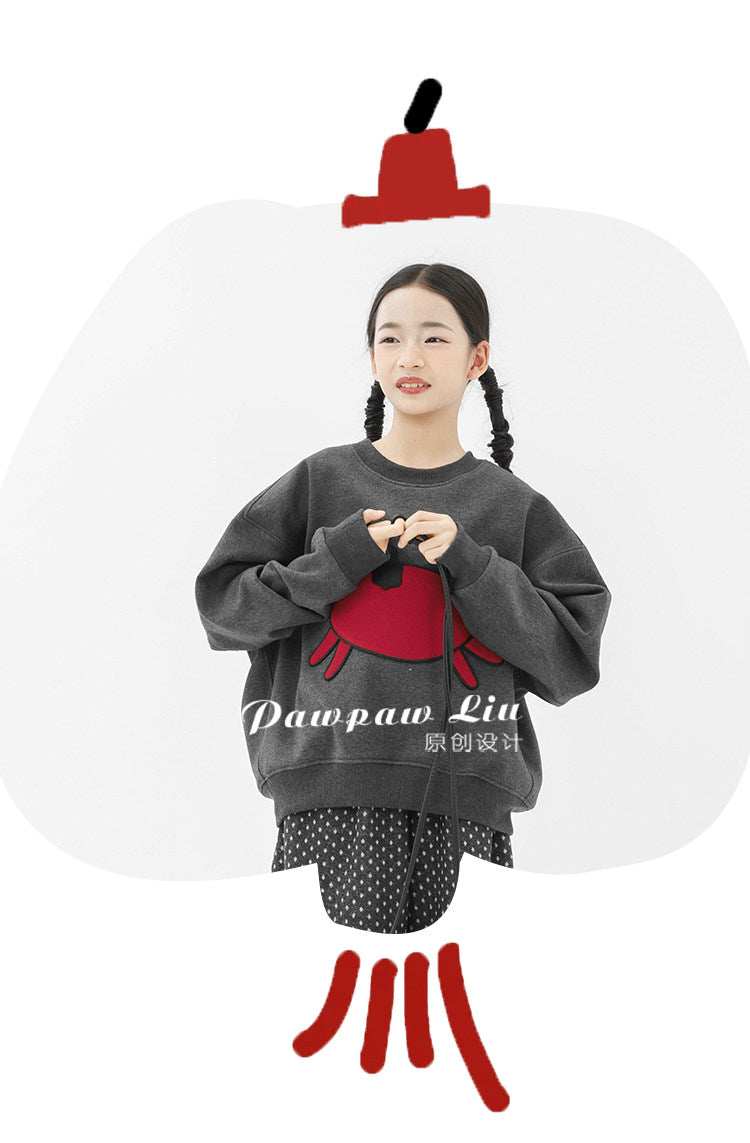 トレーナー・フーディ Pawpaw Liu | Horse Graphic Fleece Sweatshirt ホースプリント裏起毛トレーナー【mh0020067】