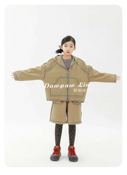 長袖セットアップ Pawpaw Liu | Khaki Windproof Winter Two Piece Set カーキ 防風 セットアップ【mh0020073】