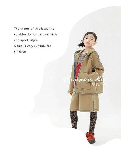 長袖セットアップ Pawpaw Liu | Khaki Windproof Winter Two Piece Set カーキ 防風 セットアップ【mh0020073】